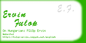 ervin fulop business card