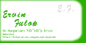 ervin fulop business card